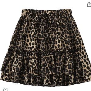 SHEIN leopard skirt